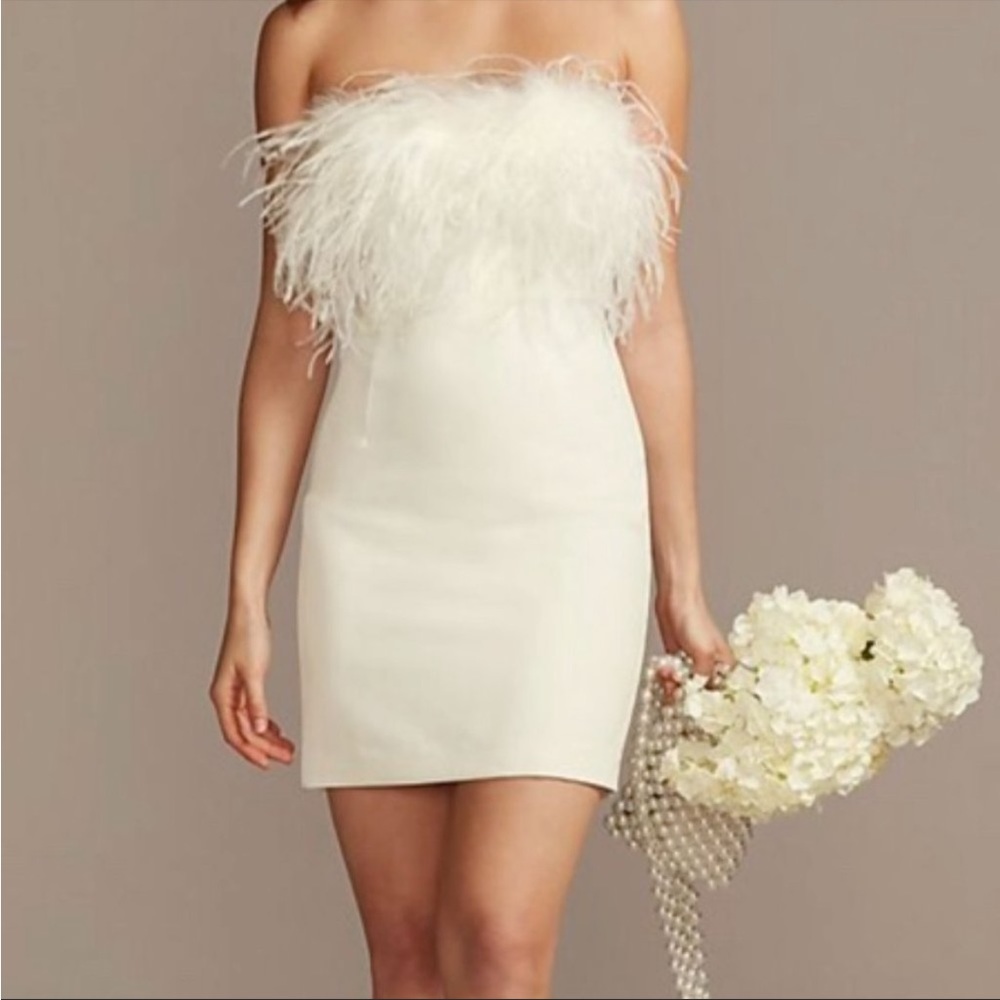 David’s Bridal Feather Dress